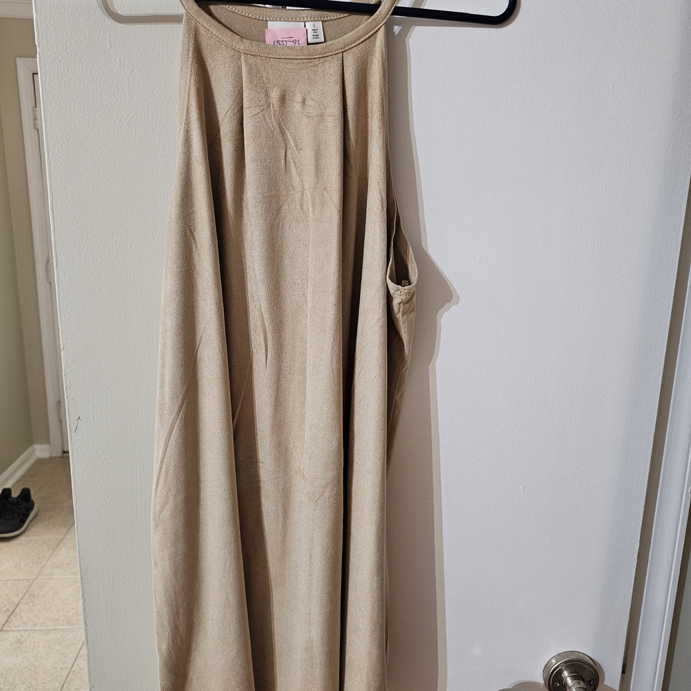 Nordstrom Tan Halter Mini Dress